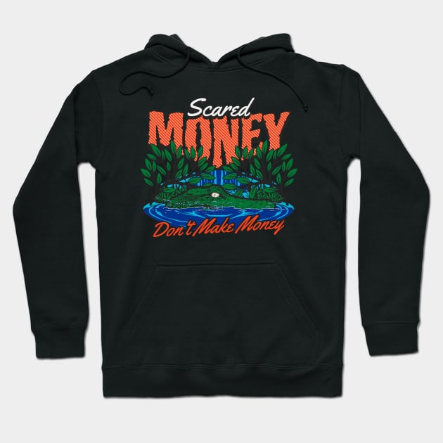 Vintage Scared Money Don't Make Money // Florida Swamp Blue & Orange Alligator Hoodie by SLAG_Creative